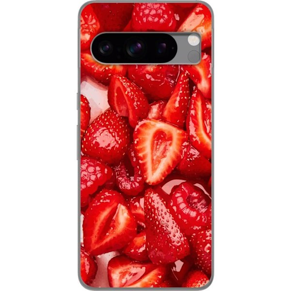 Google Pixel 8 Pro Läpinäkyvä kuori Mansikkakuviointi - mak