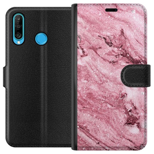 Huawei P30 lite Tegnebogsetui Glitter Marmor
