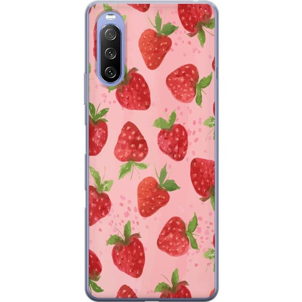 Sony Xperia 10 III Läpinäkyvä kuori Mansikkahaaveet - Retro