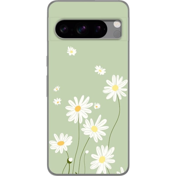 Google Pixel 8 Pro Läpinäkyvä kuori Papukaijanpaparit - kukallinen kuviointi ruotsalaiseen kesätyyliin