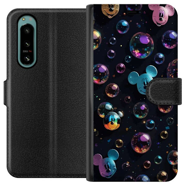 Sony Xperia 5 IV Tegnebogsetui  Mickey Mouse Disney Bobler Design Sjovt Motiv Populær Disneyfigur Tegneserie Børneklassiker