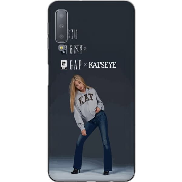 Kompatibelt Mobilskal till Samsung Galaxy A7 (2018) KATSEYE blond modebild grå