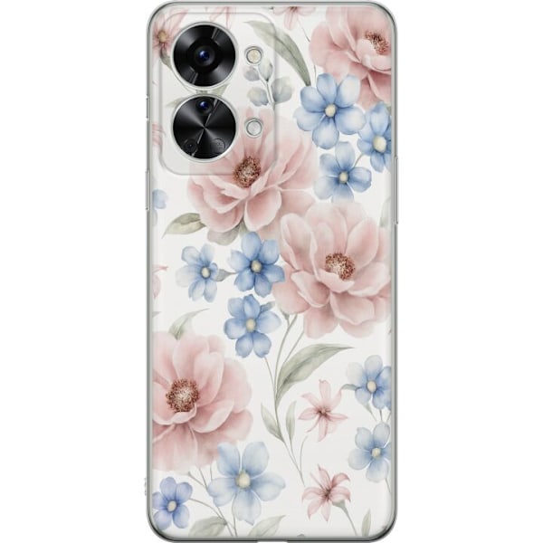 OnePlus Nord 2T Genomskinligt Skal Romantiska blommor
