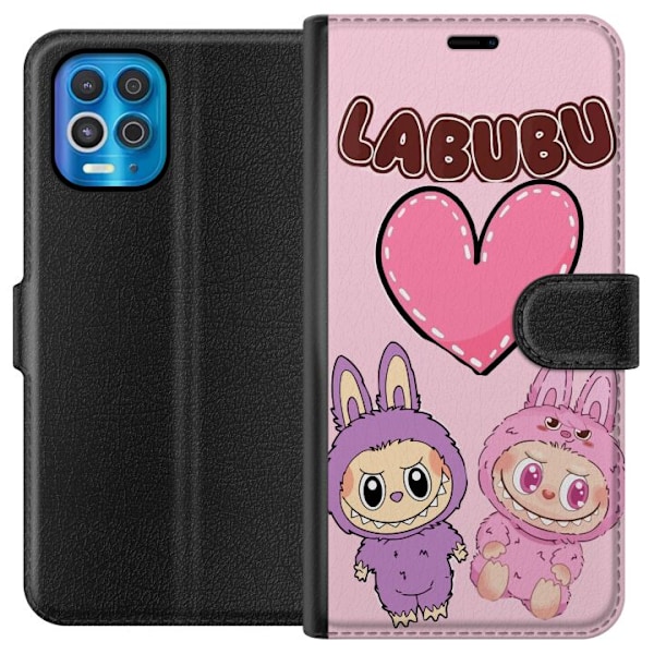 Motorola Edge S Lompakkokotelo Labubu Pink Monster