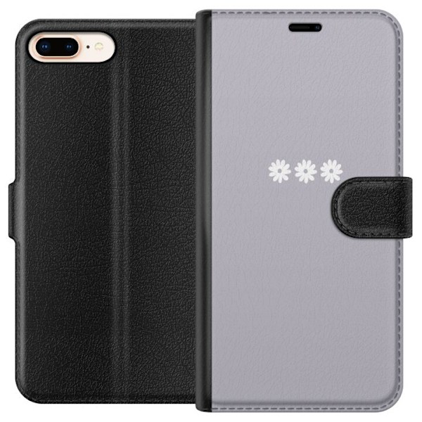 Apple iPhone 7 Plus Lompakkokotelo Lila Blomminimalismi - tyylikäs kukkakuva lila taustalla