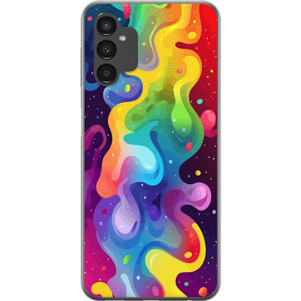 Samsung Galaxy A04s Genomskinligt Skal Color Splash Abstrakt Konst Design Färgstarkt Mönster Modern Populär Väggkonst Grafiskt Trend