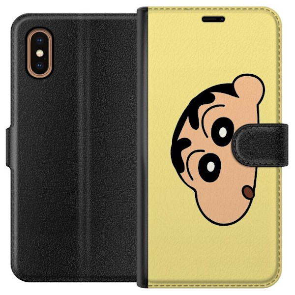 Apple iPhone XS Max Lompakkokotelo Peeking Shinchan