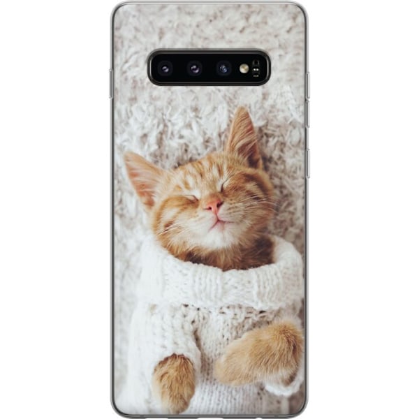 Samsung Galaxy S10 Läpinäkyvä kuori Kissa