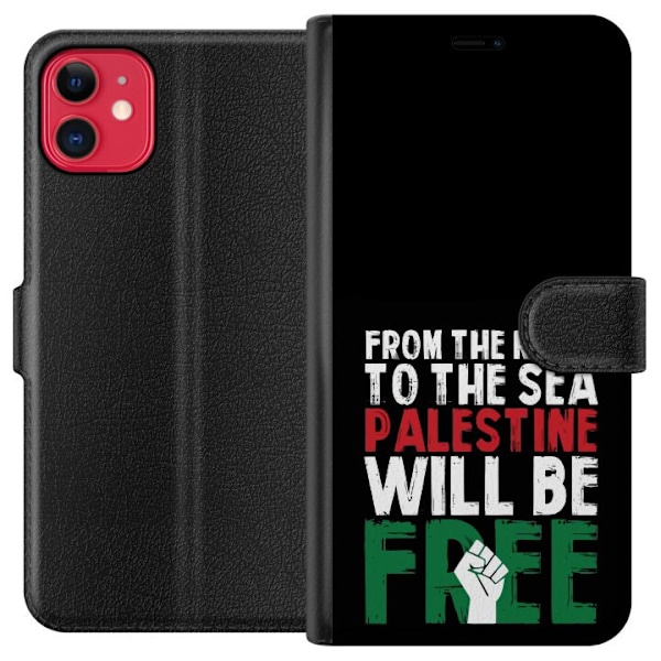 Apple iPhone 11 Plånboksfodral Free Palestine – politiskt s