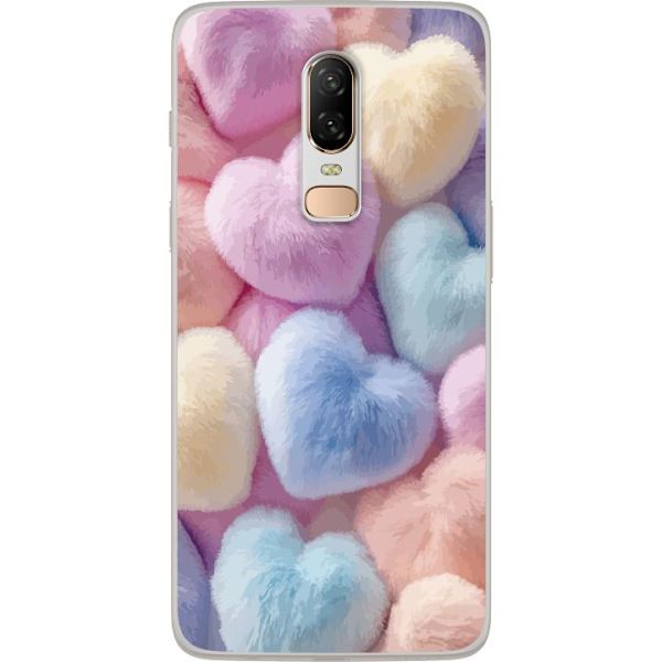 OnePlus 6 Gennemsigtig cover Hjerter Kærlighed Grafisk Design Romantisk Motiv Populær Symbol Grafisk Mønster Dekoration
