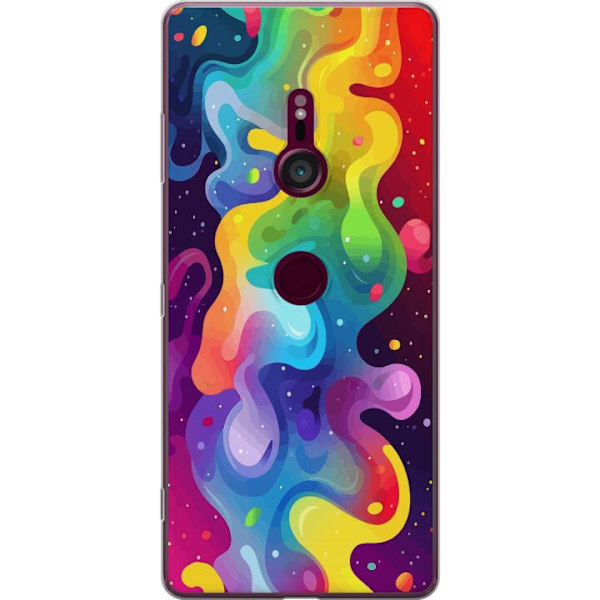 Sony Xperia XZ3 Genomskinligt Skal Color Splash Abstrakt Konst Design Färgstarkt Mönster Modern Populär Väggkonst Grafiskt Trend