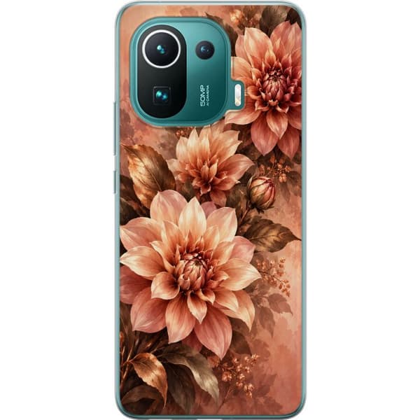 Kompatibelt Mobildeksel til Xiaomi Mi 11 Pro Kobberdahliaer oransje
