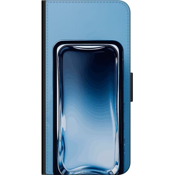 Kompatibel Tegnebogsetui til Samsung Galaxy A20s Abstrakt blå glaseffekt med bløde overgange og blanke reflektioner blå