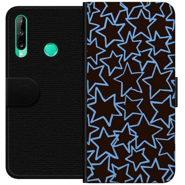Kompatibel Tegnebogsetui til Huawei P40 lite E Brun stjernegrafik brun