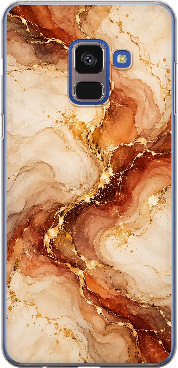 Kompatibel Mobilcover til Samsung Galaxy A8 (2018) Bronzemarmor beige