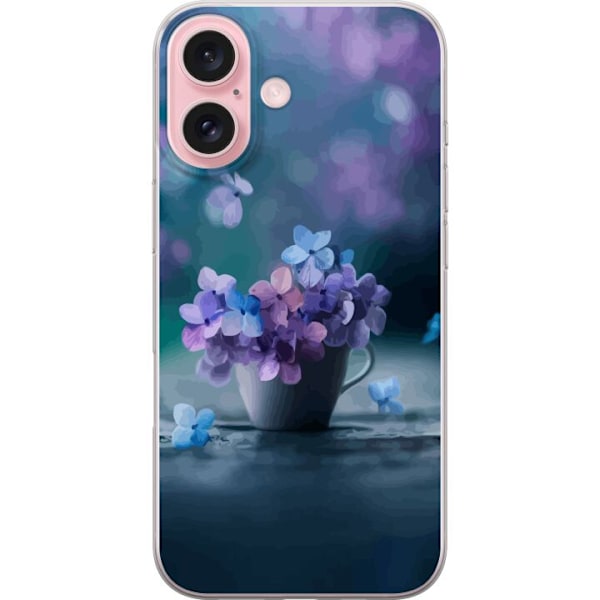 Apple iPhone 16 Gennemsigtig cover Blomster Sød