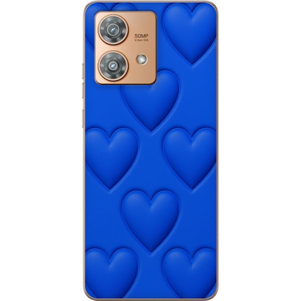 Motorola Edge 40 Neo Läpinäkyvä kuori Siniset Sydämet