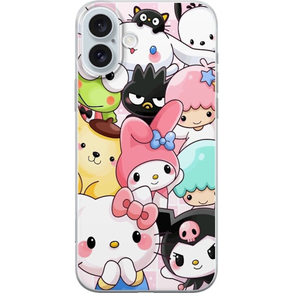 Apple iPhone 16 Plus Genomskinligt Skal Kawaii Sanrio Crew