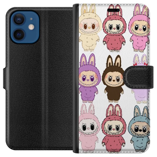 Apple iPhone 12  Lompakkokotelo Labubu Pink Monster - Popkultt