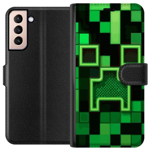 Kompatibelt Plånboksfodral till Samsung Galaxy S21 Minecraft