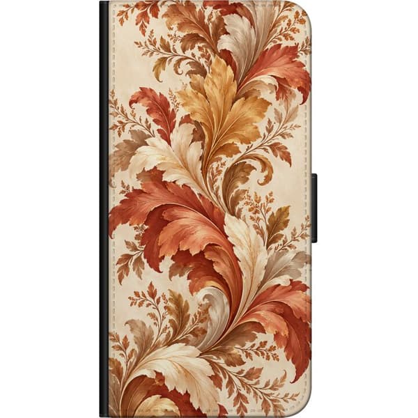 Kompatibel Tegnebogsetui til Samsung Galaxy Note 4 Efterårsornament beige