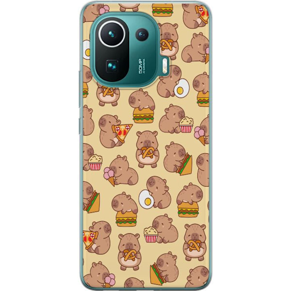 Xiaomi Mi 11 Pro Läpinäkyvä kuori Kawaii capybara puhelinkotelo useilla söpöillä hahmoilla