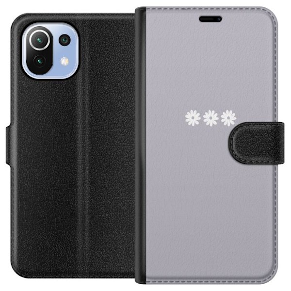 Xiaomi Mi 11 Lite Tegnebogsetui Lilla Blomminimalisme - stilfu