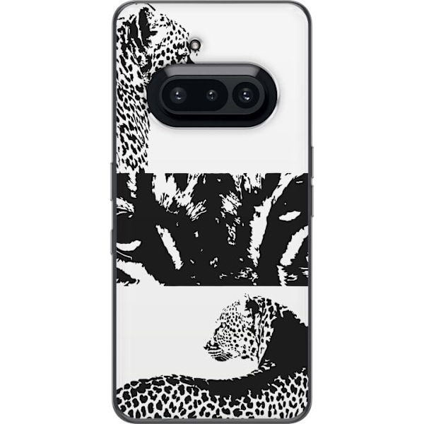 Nothing Phone (3a) Läpinäkyvä kuori Leopard Faces