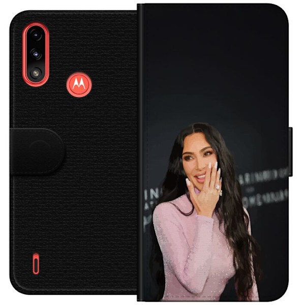Motorola Moto E7 Power Tegnebogsetui Kim Kardashian – Trendi