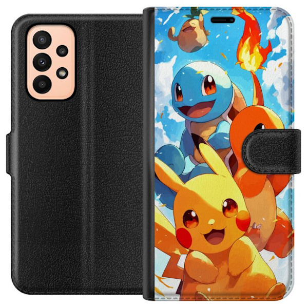 Samsung Galaxy A23 Tegnebogsetui Pocket Creatures - inspireret af Pokémon uden at nævne navnet