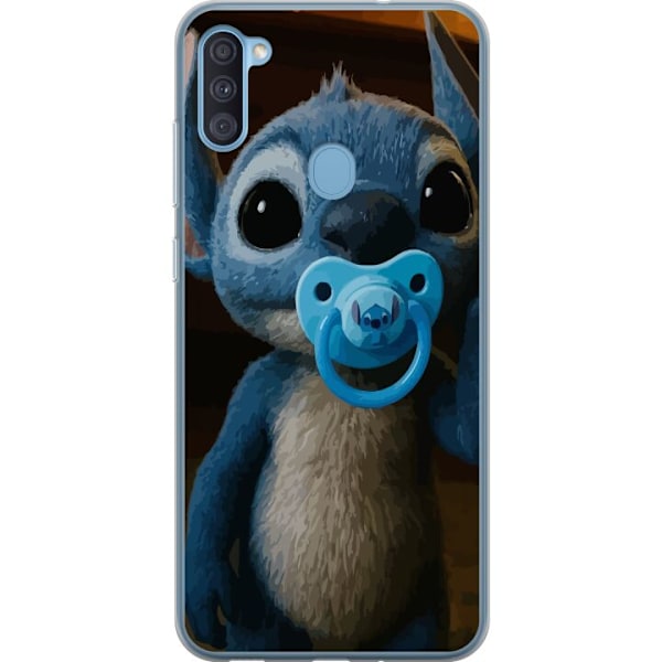 Samsung Galaxy A11 Läpinäkyvä kuori Stitch & Napp - vauvateema söpöllä hahmolla