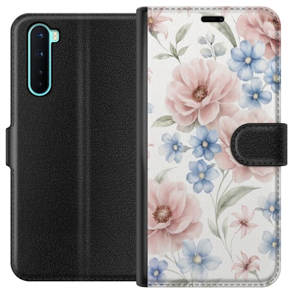 OnePlus Nord Lompakkokotelo Romanttiset kukat
