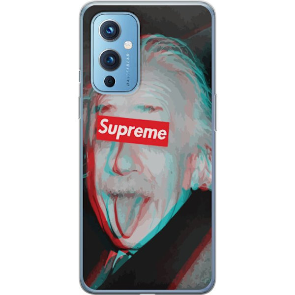 OnePlus 9 Läpinäkyvä kuori Supreme Albert Einstein 3D Motiivi Katumuoti Suunnittelu Suosittu Tiede Ikoni Kaupunkitaide