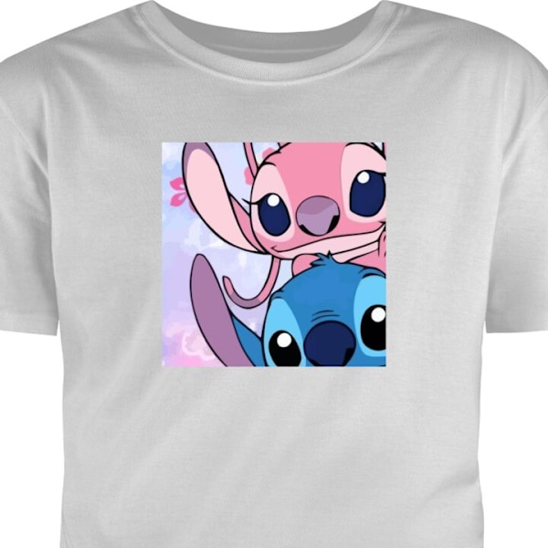T-shirt för Vuxen | Klassisk Vuxen-T-shirt Stitch & Angel grå XL