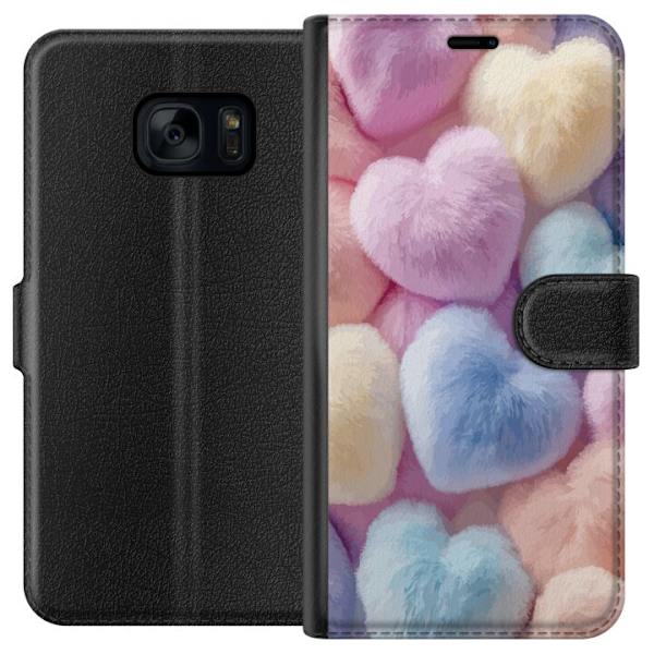 Samsung Galaxy S7 Plånboksfodral Hjärtan Kärlek Grafisk Design Romantiskt Motiv Populärt Symbol Grafiskt Mönster Dekoration