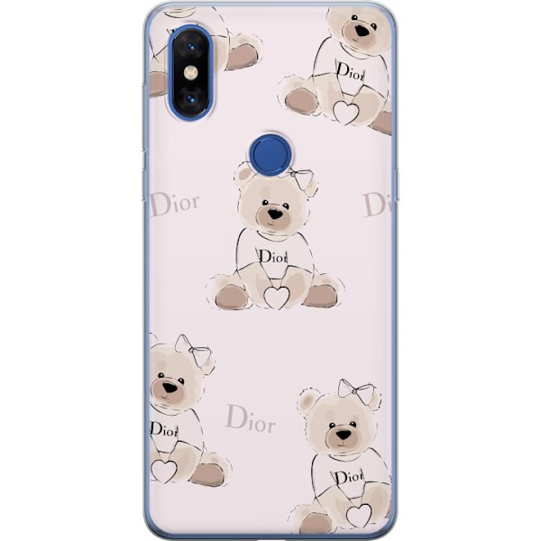 Xiaomi Mi Mix 3 Gennemsigtig cover Teddy Dior Vibes - luksuriøs bamse i modetil