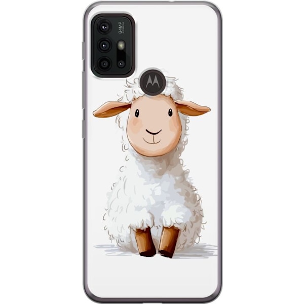 Motorola Moto G30 Gennemsigtig cover Sødt Lamm - tegneseriest