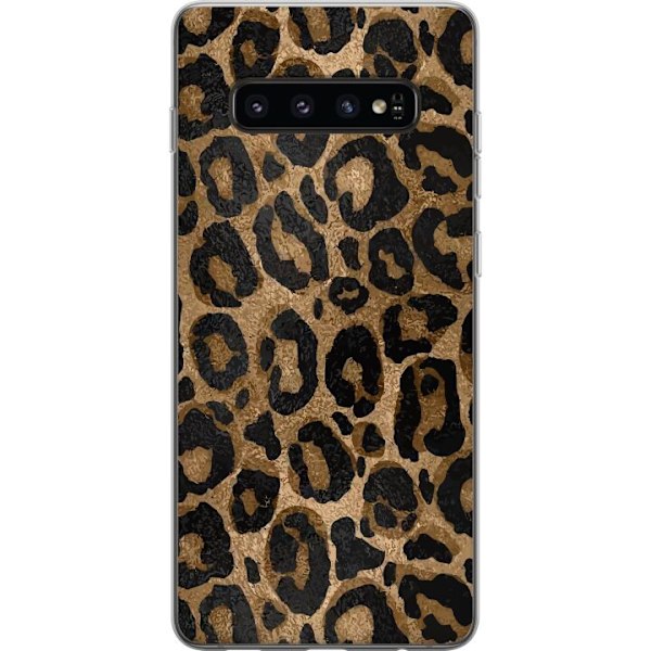 Samsung Galaxy S10 Gjennomsiktig deksel Leopard Luxe