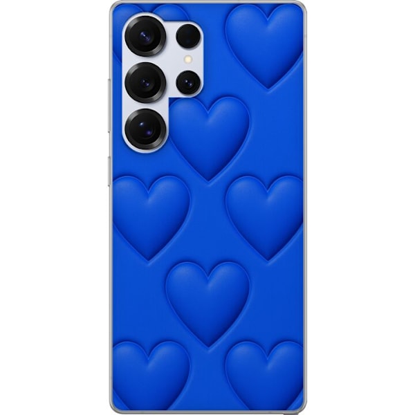 Samsung Galaxy S25 Ultra Gjennomsiktig deksel Blå Hjerter