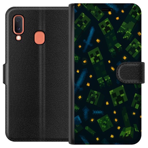 Samsung Galaxy A20e Tegnebogsetui Minecraft Dungeons Mob
