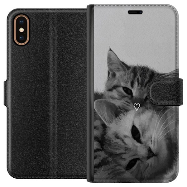 Apple iPhone X Tegnebogsetui Kat Hjerte