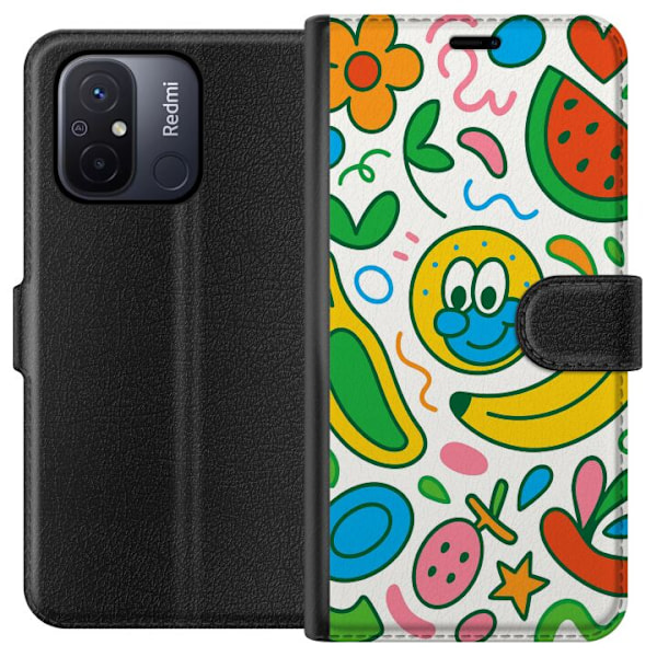Xiaomi Redmi 12C Tegnebogsetui Sommerfugle Slør