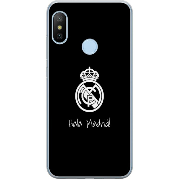 Xiaomi Mi A2 Lite Läpinäkyvä kuori Real Madrid Emblem Jalkapallo Ylpeys Valkoinen Kulta Seuramerkki Mestarit La Liga Fanit Ikoninen Urheilu