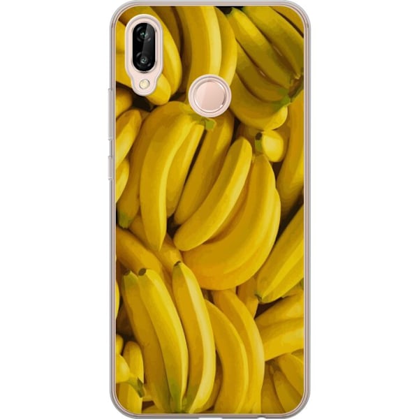 Huawei P20 lite Genomskinligt Skal Banana Pattern – lekfullt