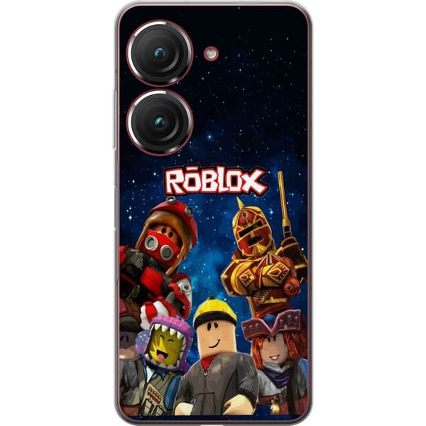 Kompatibelt Mobildeksel til Asus Zenfone 9 Roblox romfigurer spillkarakterer stjernehimmel gaming blå