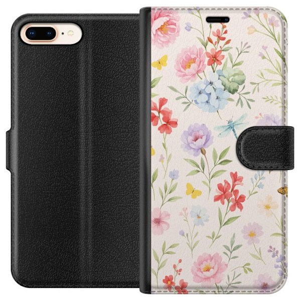 Apple iPhone 8 Plus Plånboksfodral Blommor