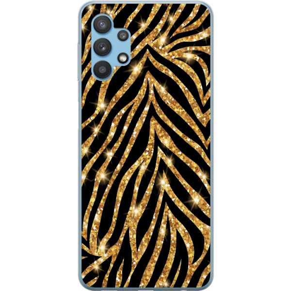 Samsung Galaxy A32 5G Gennemsigtig cover Guld & Glitter