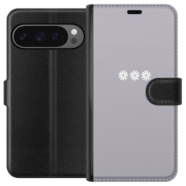 Google Pixel 9 Pro XL Lompakkokotelo Lila Blomminimalismi - tyylikäs kukkakuva lila taustalla