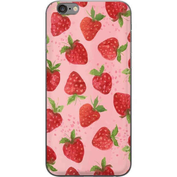 Apple iPhone 6 Plus Genomskinligt Skal Strawberry Dreams – jordgubbsmönster i retrostil