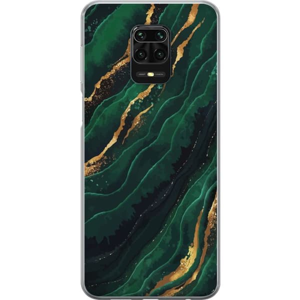 Kompatibelt Mobilskal till Xiaomi Redmi Note 9S Marmor Guld Grön